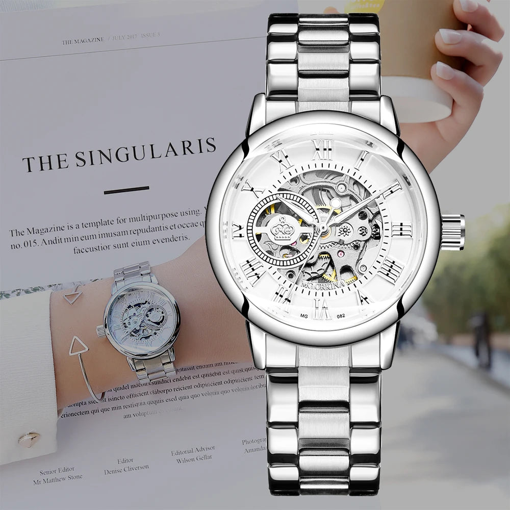 Luxury Brand Skeleton Women Mechanical Watch