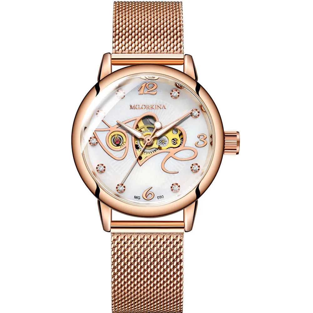 Luxury Brand Skeleton Women Mechanical Watch
