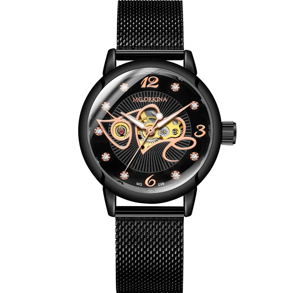 Luxury Brand Skeleton Women Mechanical Watch