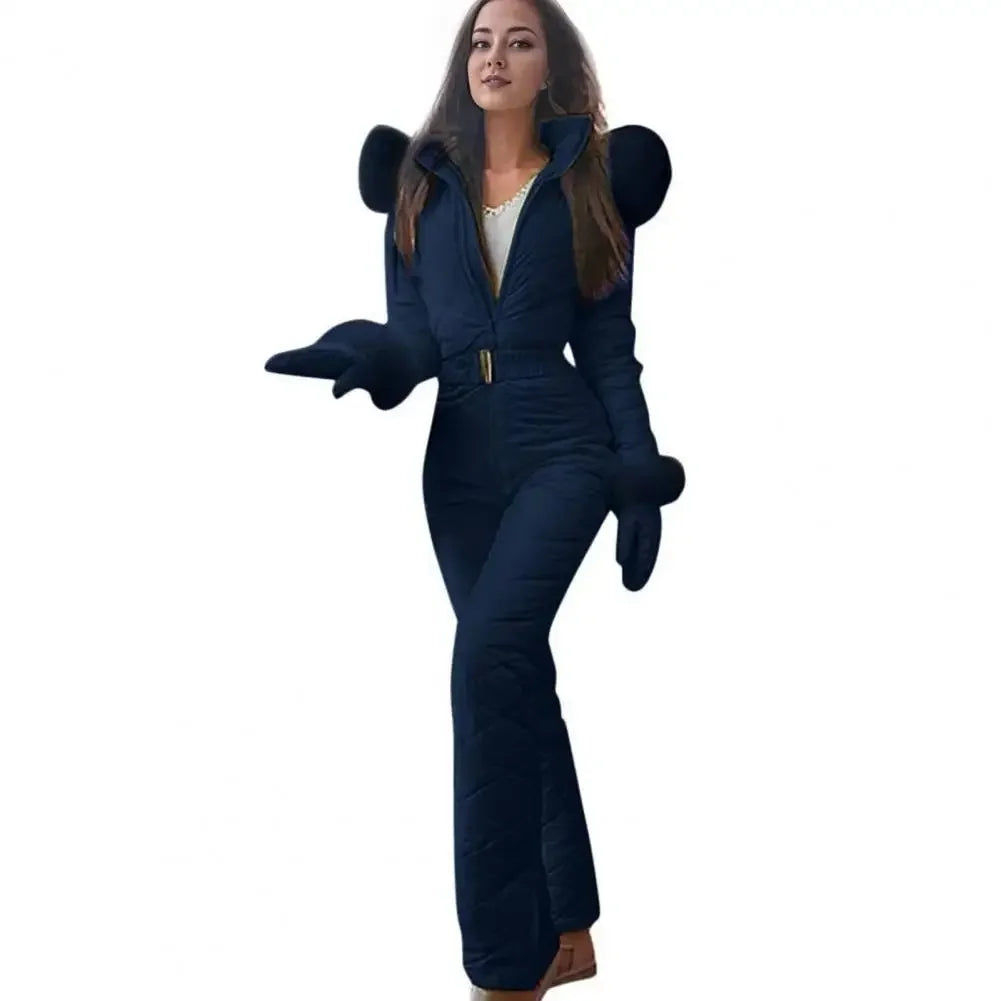 Women Winter Jumpsuit with Gloves