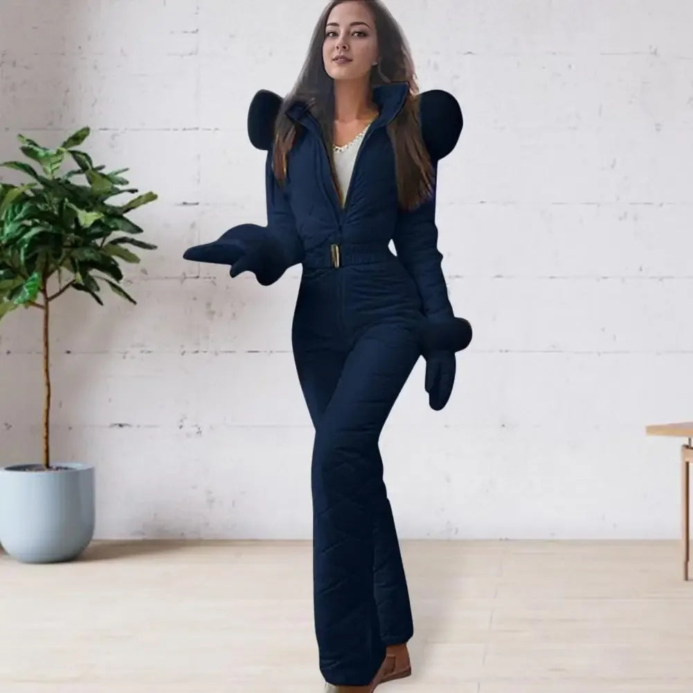 Women Winter Jumpsuit with Gloves