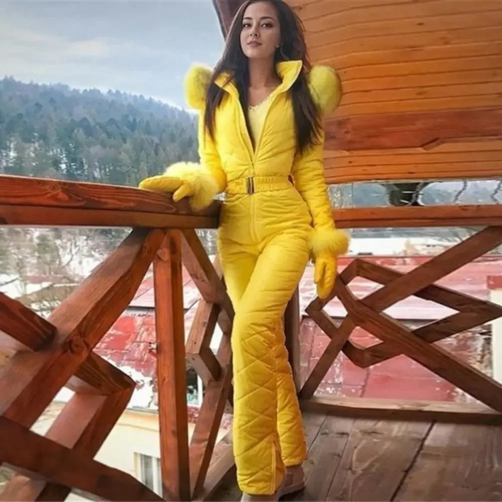 Women Winter Jumpsuit with Gloves