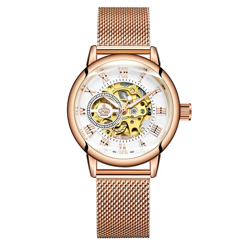 Luxury Brand Skeleton Women Mechanical Watch