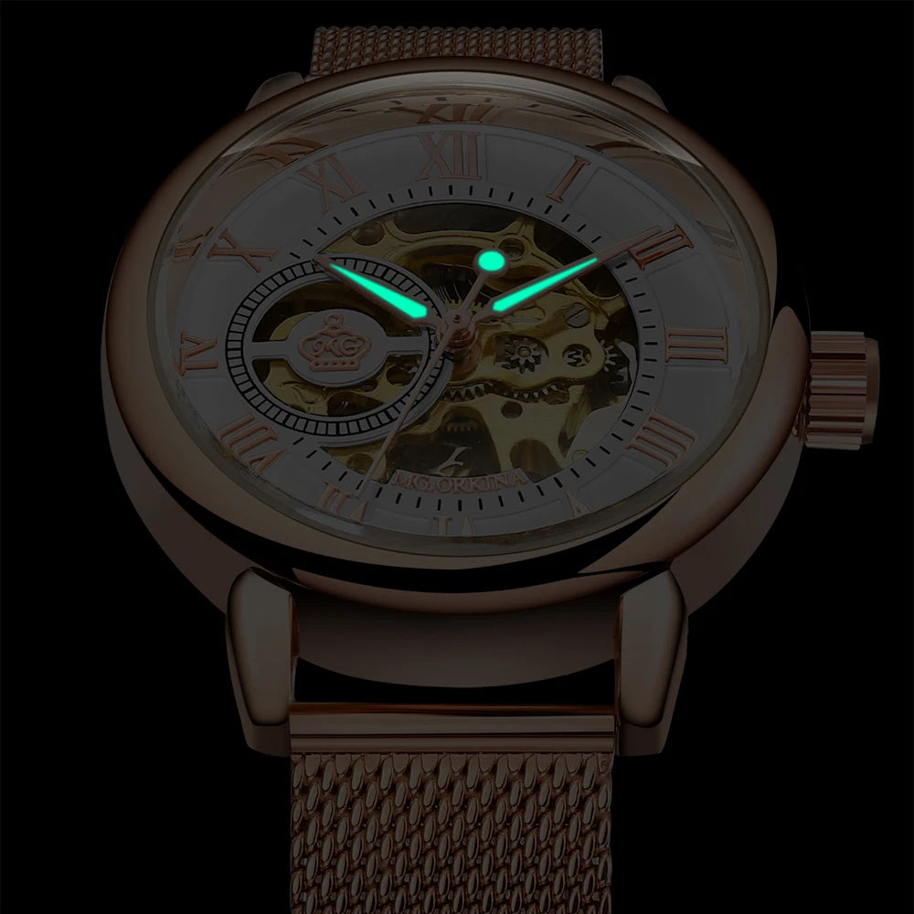 Luxury Brand Skeleton Women Mechanical Watch