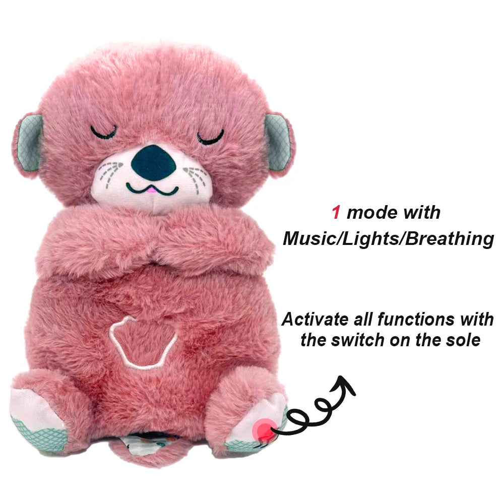 Breathing Bear - Baby Soothing Otter Plush Doll - Soothing Music