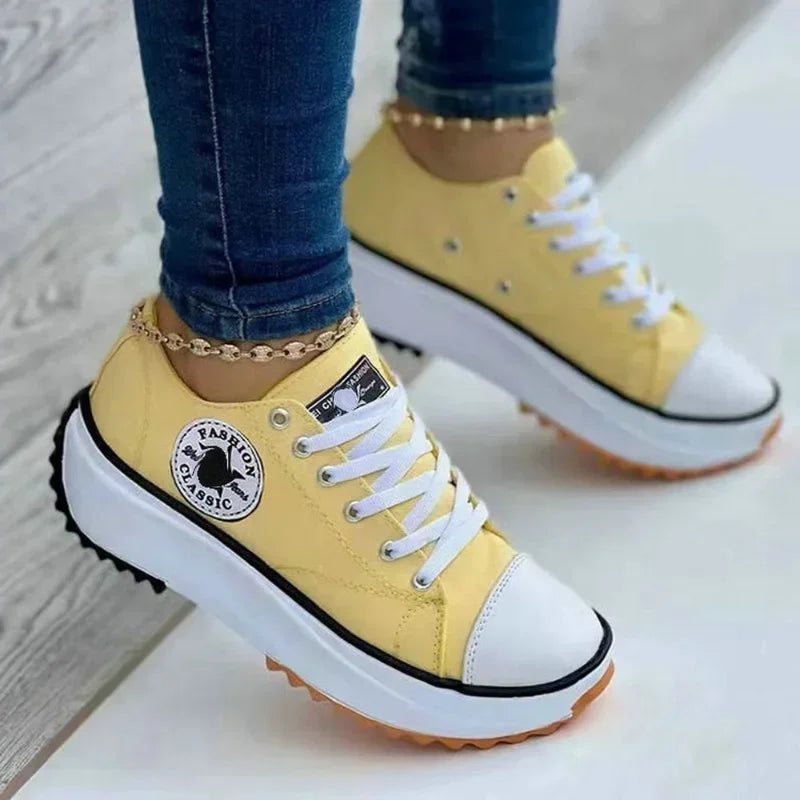 Pattern Canvas Sneakers for Women