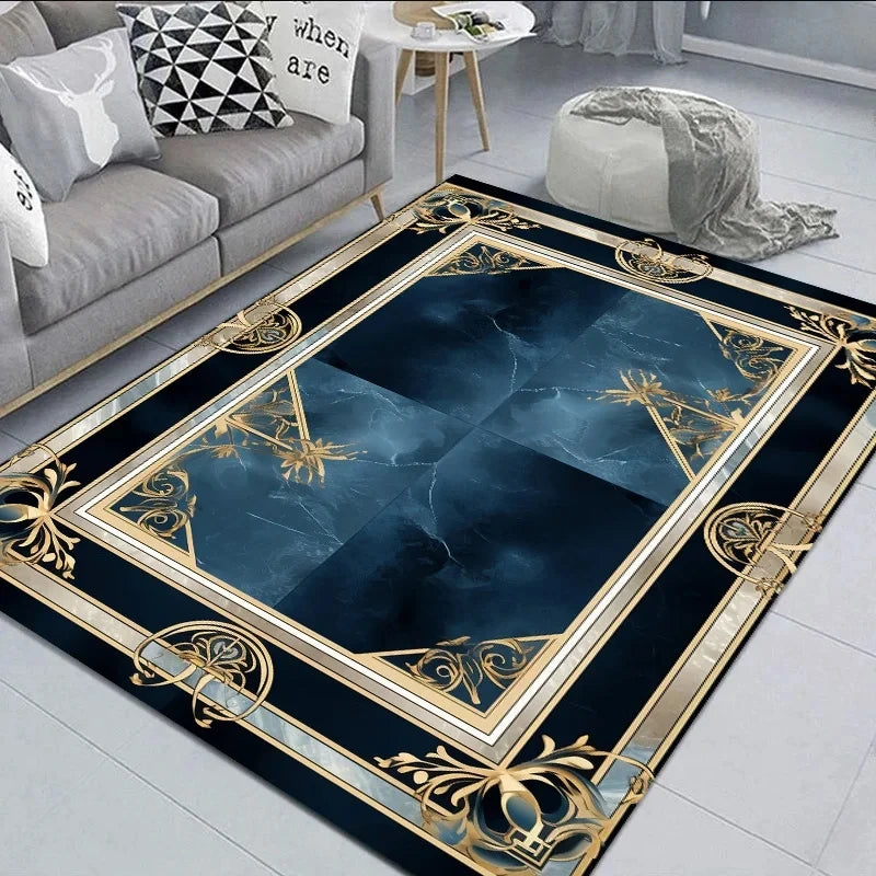 Black Gold Marble Carpet