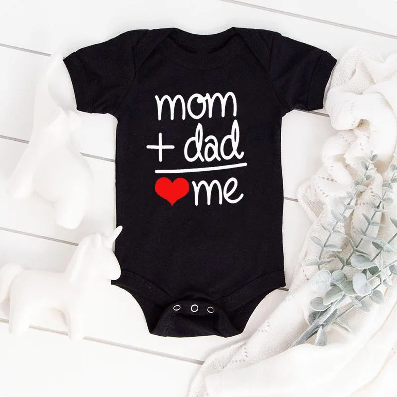 Mom Plus Dad Equals Me Baby Romper