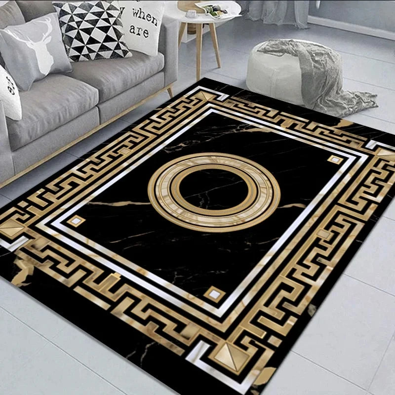 Black Gold Marble Carpet