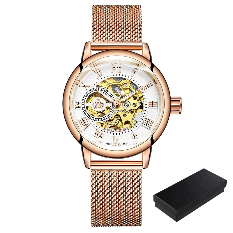 Luxury Brand Skeleton Women Mechanical Watch