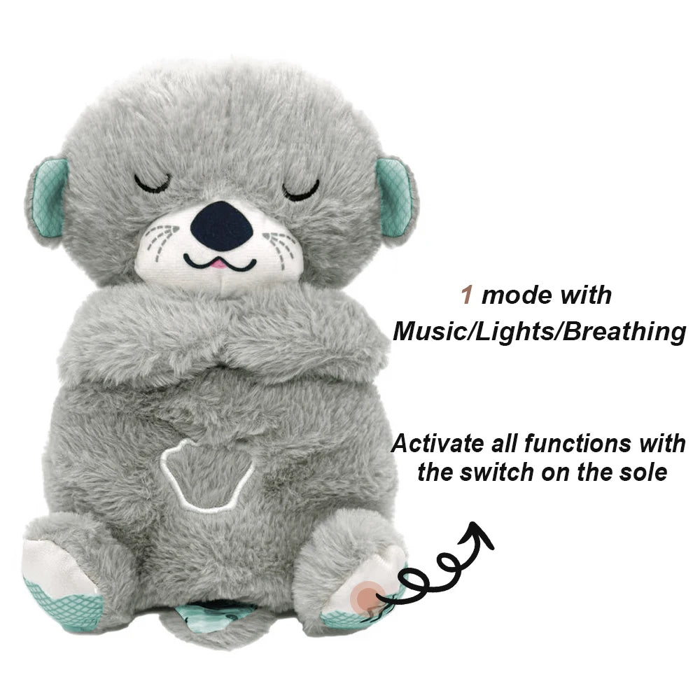 Breathing Bear - Baby Soothing Otter Plush Doll - Soothing Music