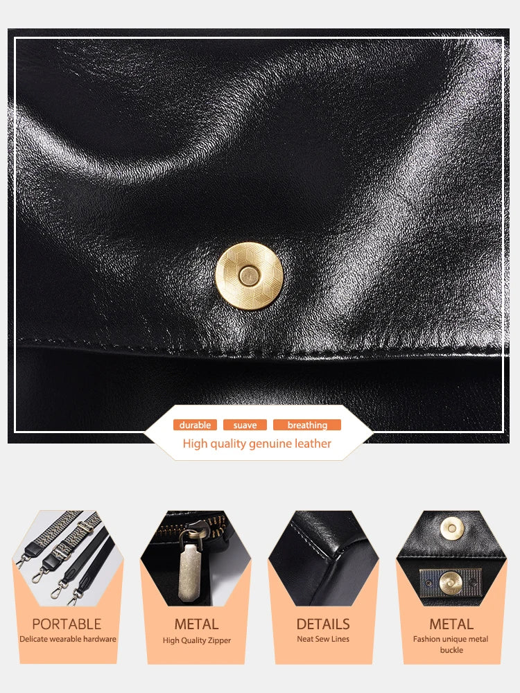 Genuine Leather Vintage Designer Handbag For Women