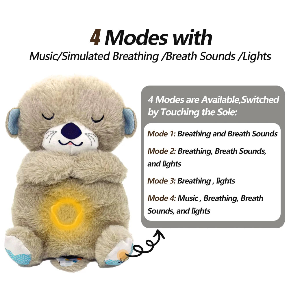 Breathing Bear - Baby Soothing Otter Plush Doll - Soothing Music