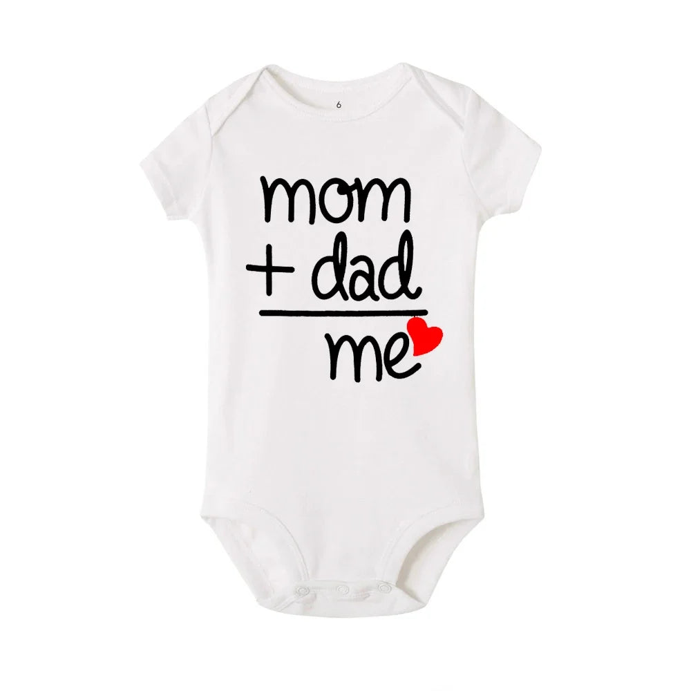 Mom Plus Dad Equals Me Baby Romper