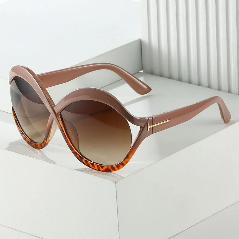 New Oversized Circular Frame Sunglasses Women Brand