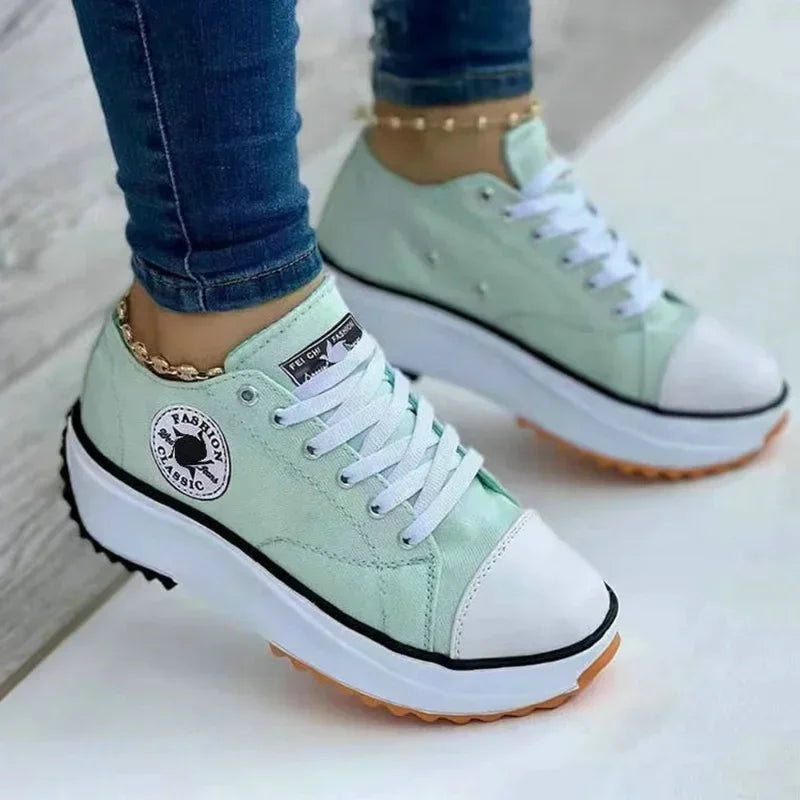 Pattern Canvas Sneakers for Women