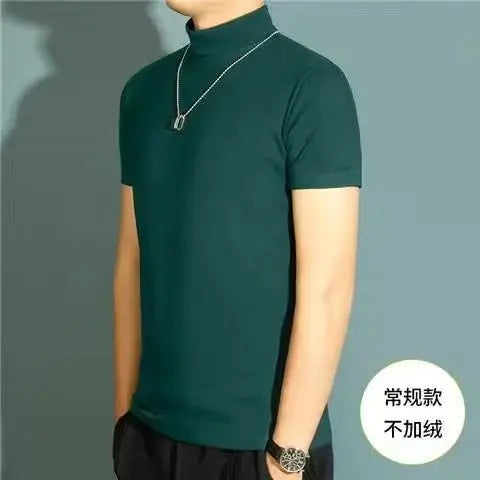 High Neck Short Sleeve T-Shirt - Bottoming Shirt Silk Model Golf Wear