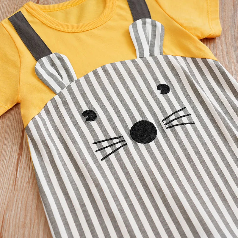 0-18 Baby Jumpsuit - Cute Cartoon Mouse Print