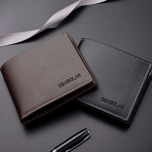 Leather Men Short Wallet