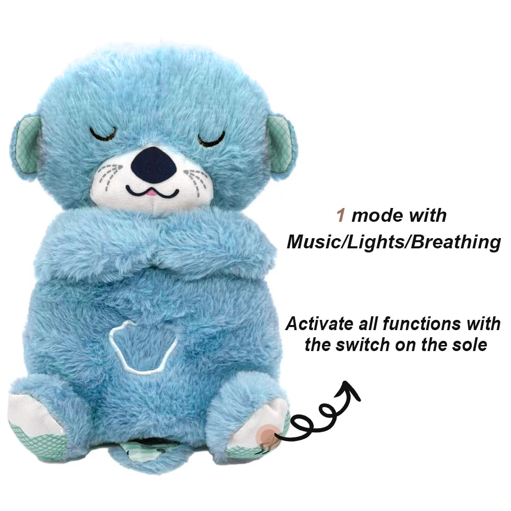 Breathing Bear - Baby Soothing Otter Plush Doll - Soothing Music