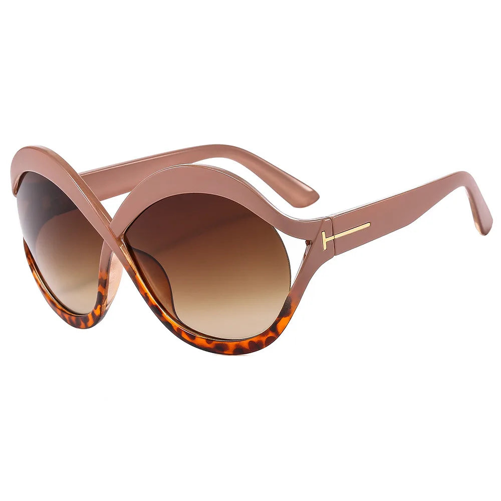 New Oversized Circular Frame Sunglasses Women Brand