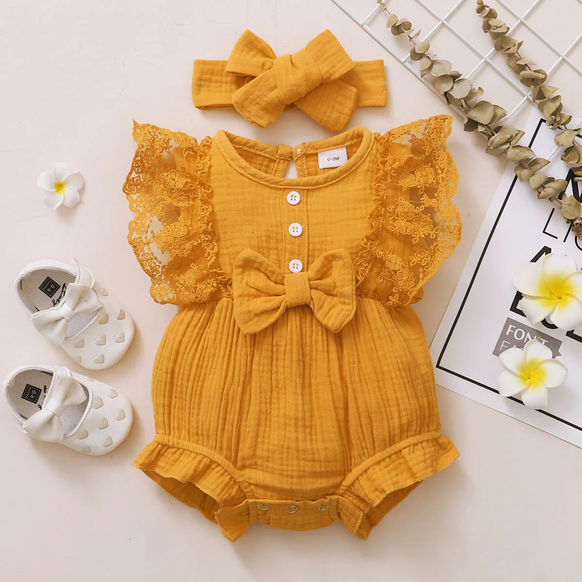 0-18 Months Newborn Baby Girl Plain Soft Bodysuit