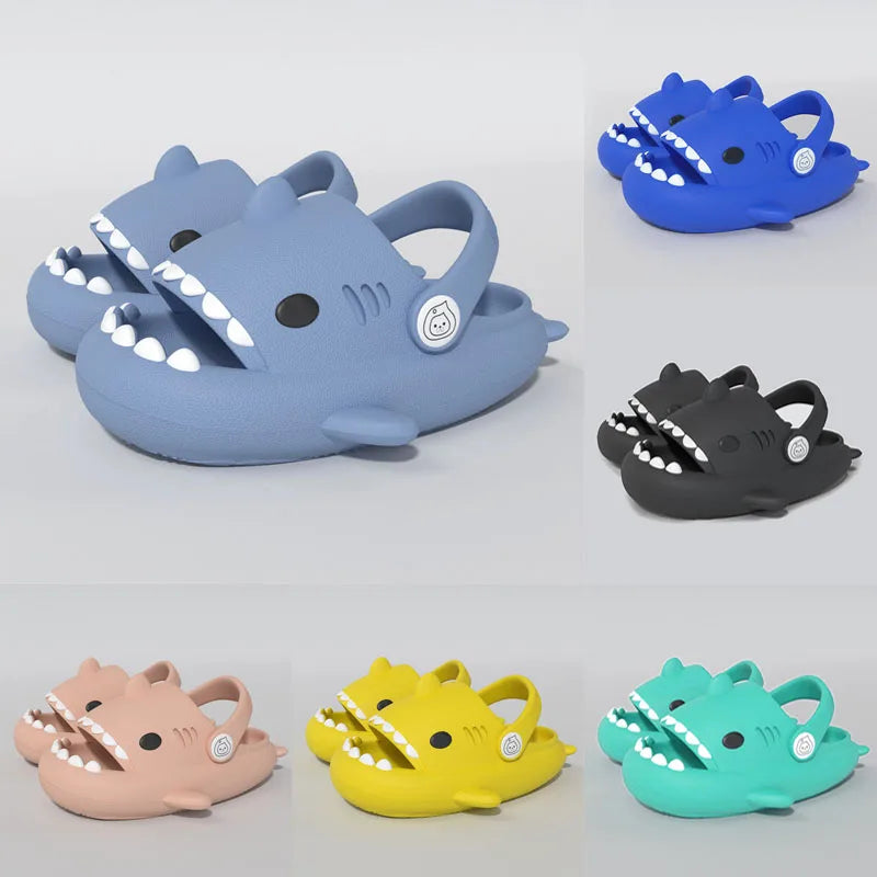 Children Sandals Kids Slippers Shoes Cartoon Shark  Boys and Girls Baby Thick Soft Sole Non-slip