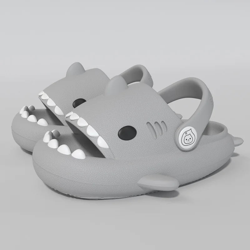 Children Sandals Kids Slippers Shoes Cartoon Shark  Boys and Girls Baby Thick Soft Sole Non-slip