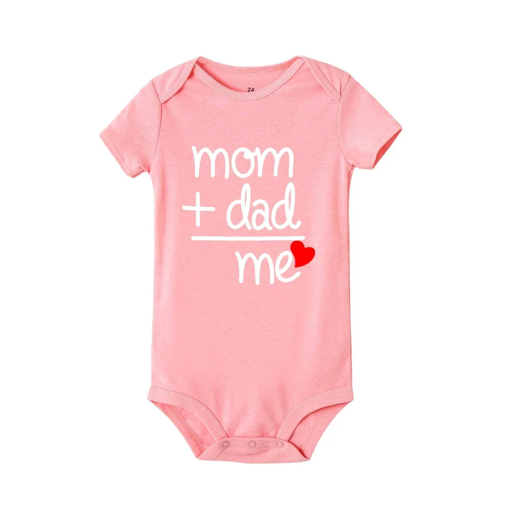 Mom Plus Dad Equals Me Baby Romper