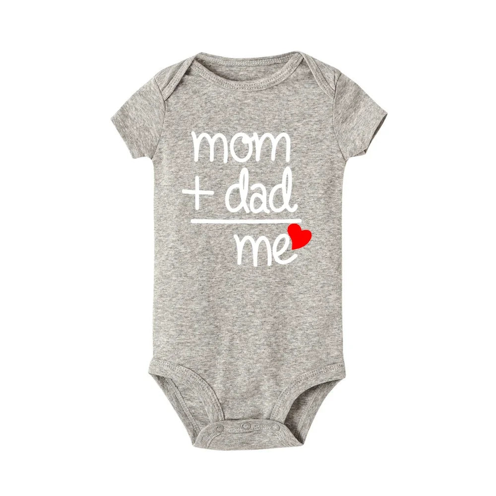 Mom Plus Dad Equals Me Baby Romper