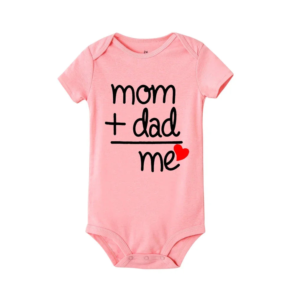 Mom Plus Dad Equals Me Baby Romper