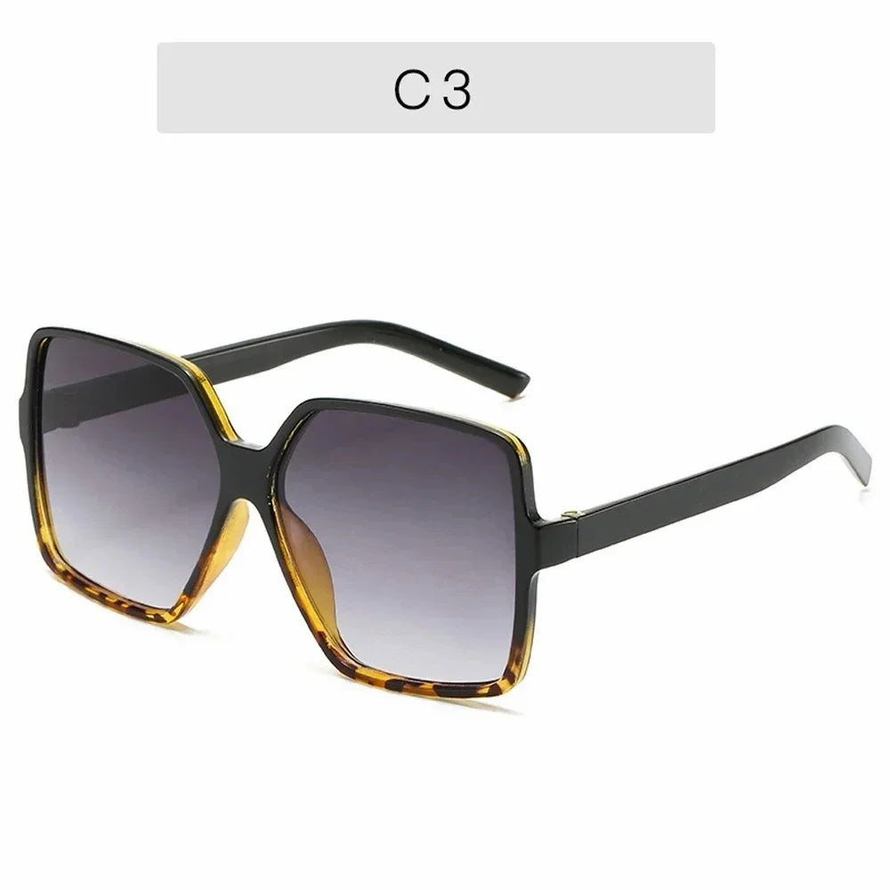 Black Square Oversized Sunglasses Women