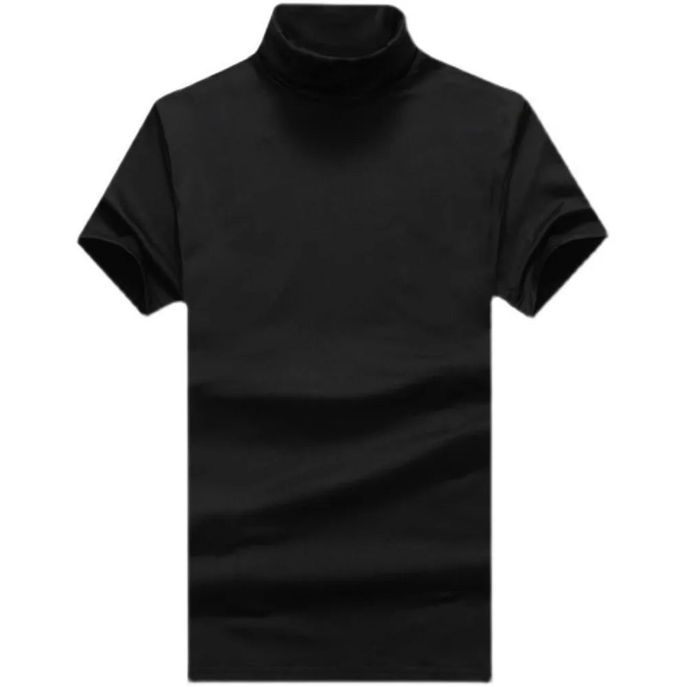 High Neck Short Sleeve T-Shirt - Bottoming Shirt Silk Model Golf Wear