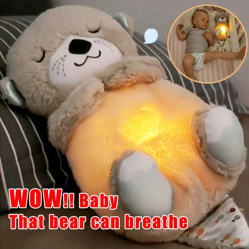 Breathing Bear - Baby Soothing Otter Plush Doll - Soothing Music