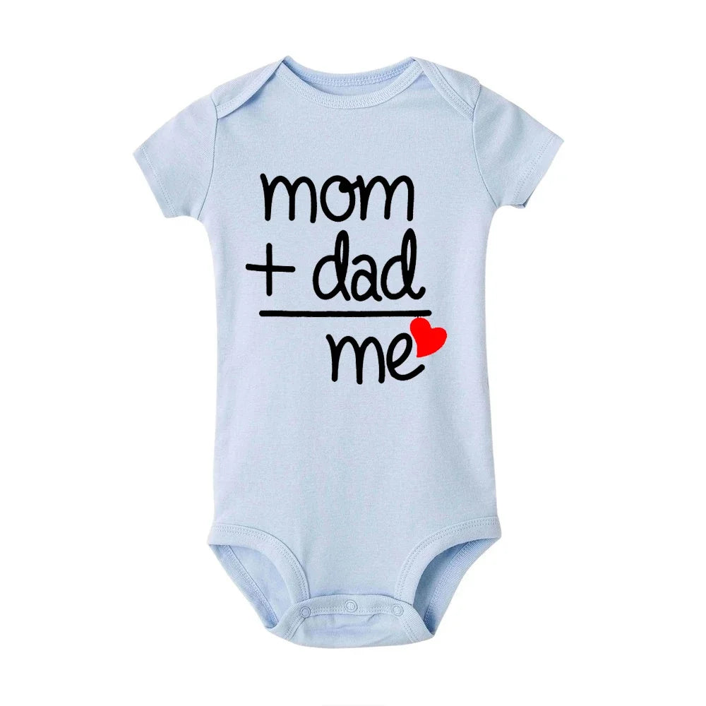 Mom Plus Dad Equals Me Baby Romper