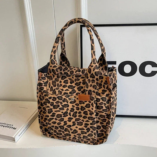 Zipper Leopard Pattern Nylon Women's Shoulder Bag