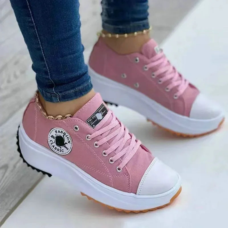 Pattern Canvas Sneakers for Women