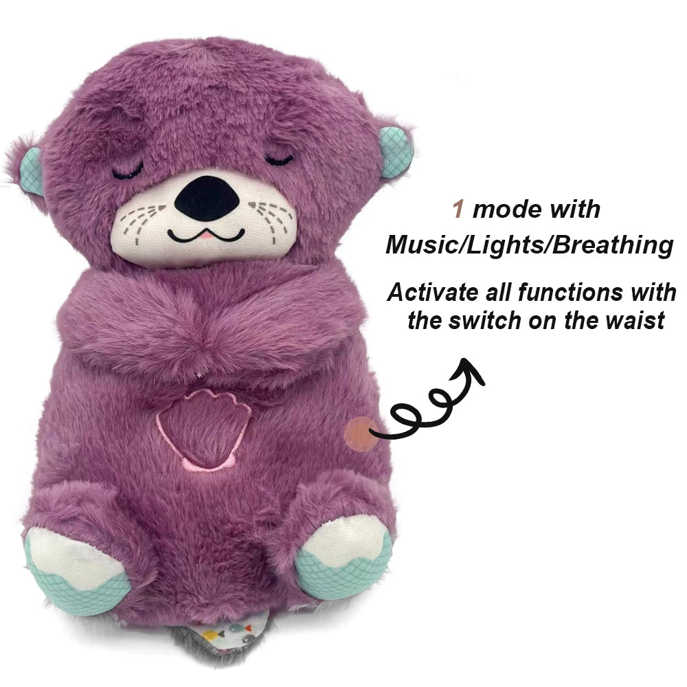 Breathing Bear - Baby Soothing Otter Plush Doll - Soothing Music