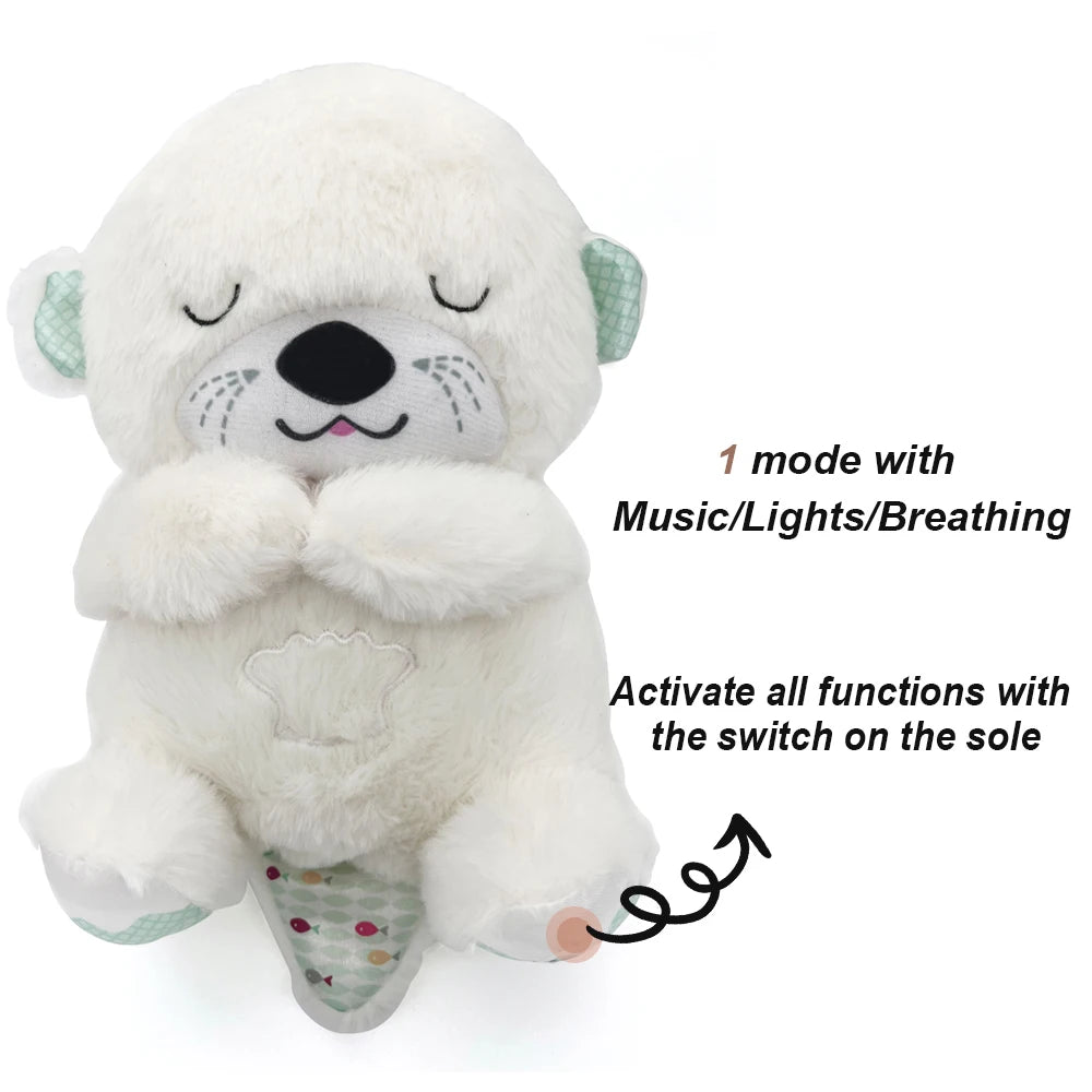 Breathing Bear - Baby Soothing Otter Plush Doll - Soothing Music