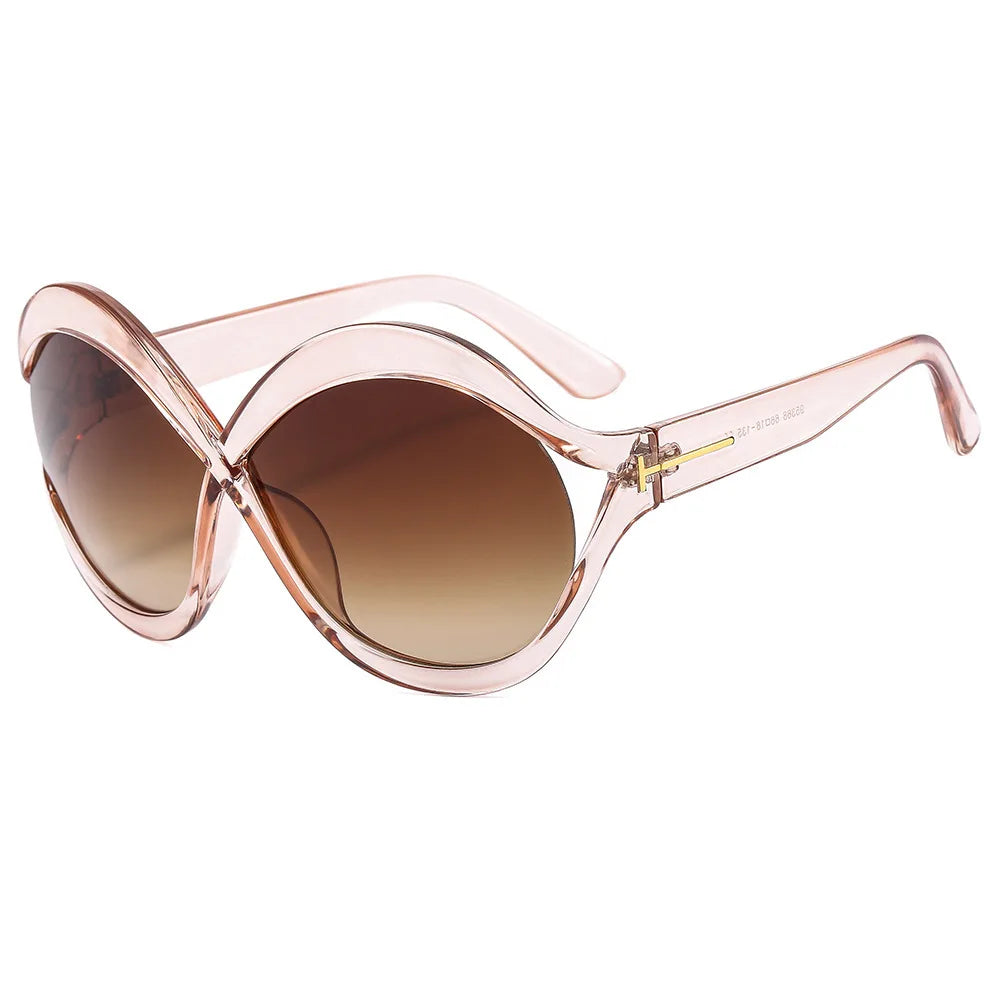 New Oversized Circular Frame Sunglasses Women Brand