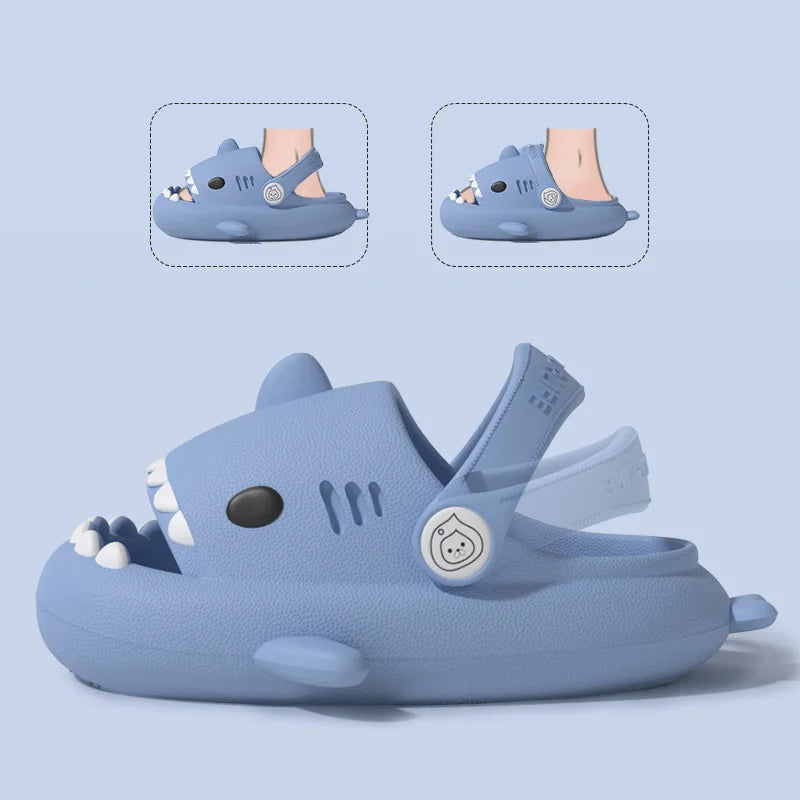 Children Sandals Kids Slippers Shoes Cartoon Shark  Boys and Girls Baby Thick Soft Sole Non-slip