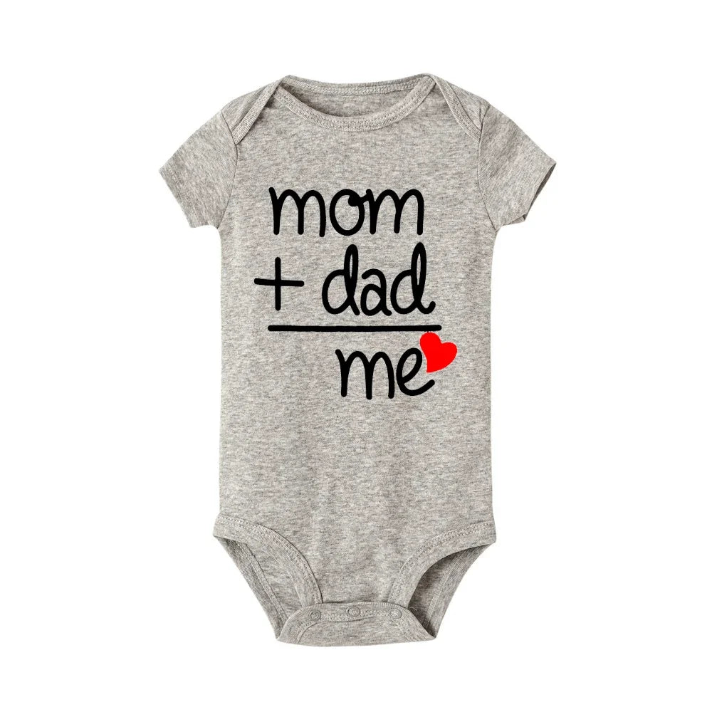 Mom Plus Dad Equals Me Baby Romper