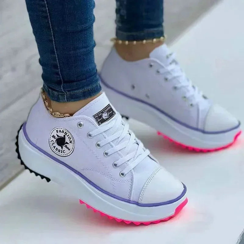 Pattern Canvas Sneakers for Women