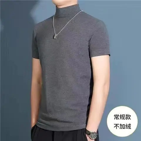 High Neck Short Sleeve T-Shirt - Bottoming Shirt Silk Model Golf Wear