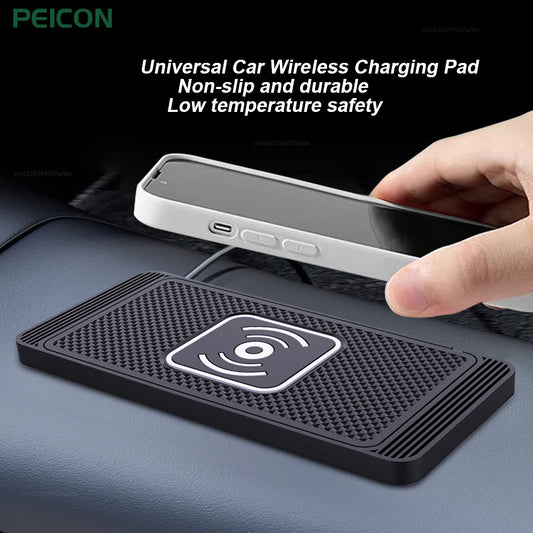 Car Wireless Charger for Iphone 16 15 15 Pro Max 14 13 12 X Samsung S24 S23 Wireless Car Charger Silicone Pad Stand Fast Charger