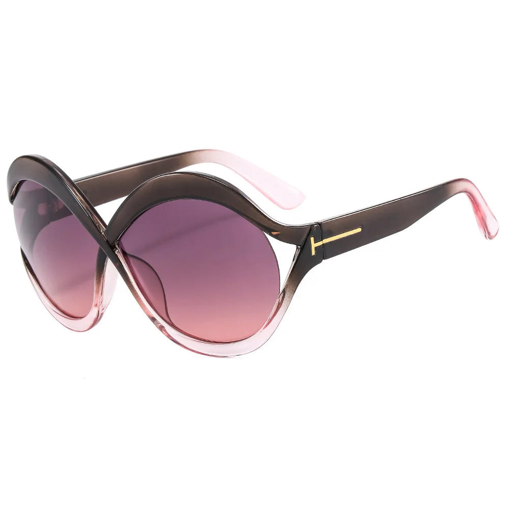 New Oversized Circular Frame Sunglasses Women Brand